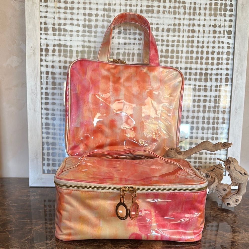 Stylish Pink and Orange Cosmetic Bags - NWT
